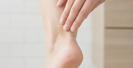 Detail paty s puchýřem, na který se přikládá měkká náplast.